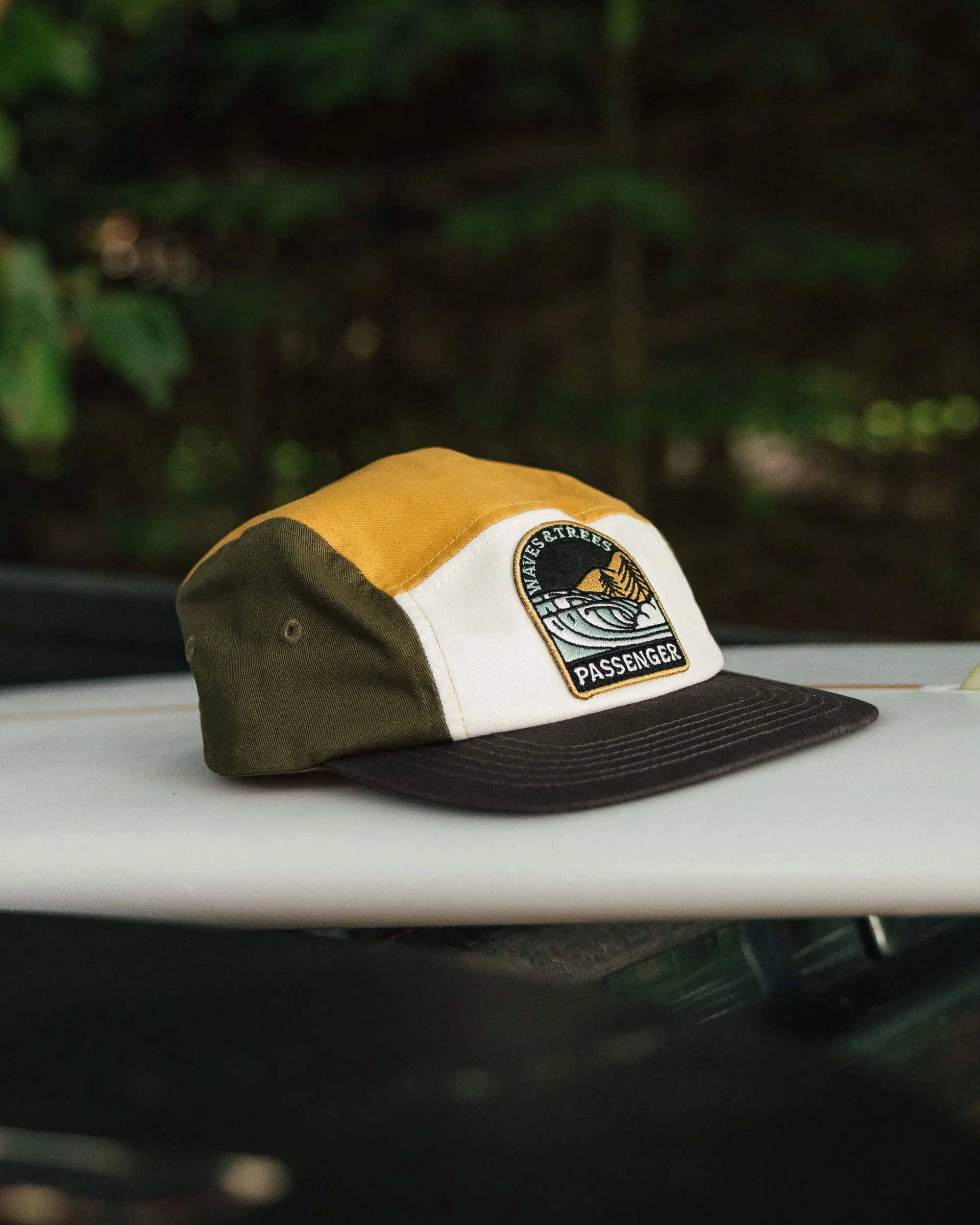 Waves & Trees 5 Panel Cap - Khaki