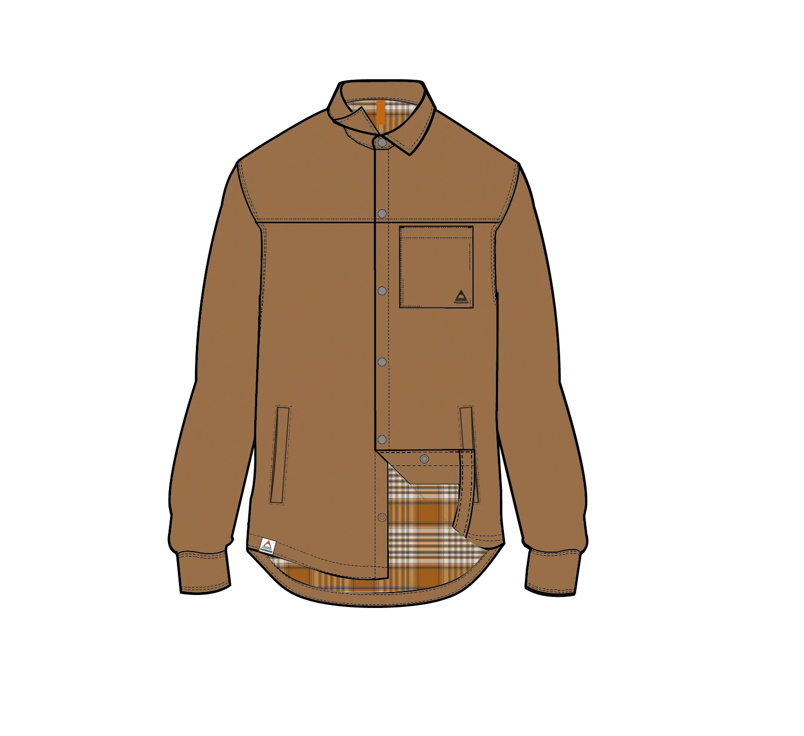 Way Flannel Lined Overshirt - Toffee - Image 6