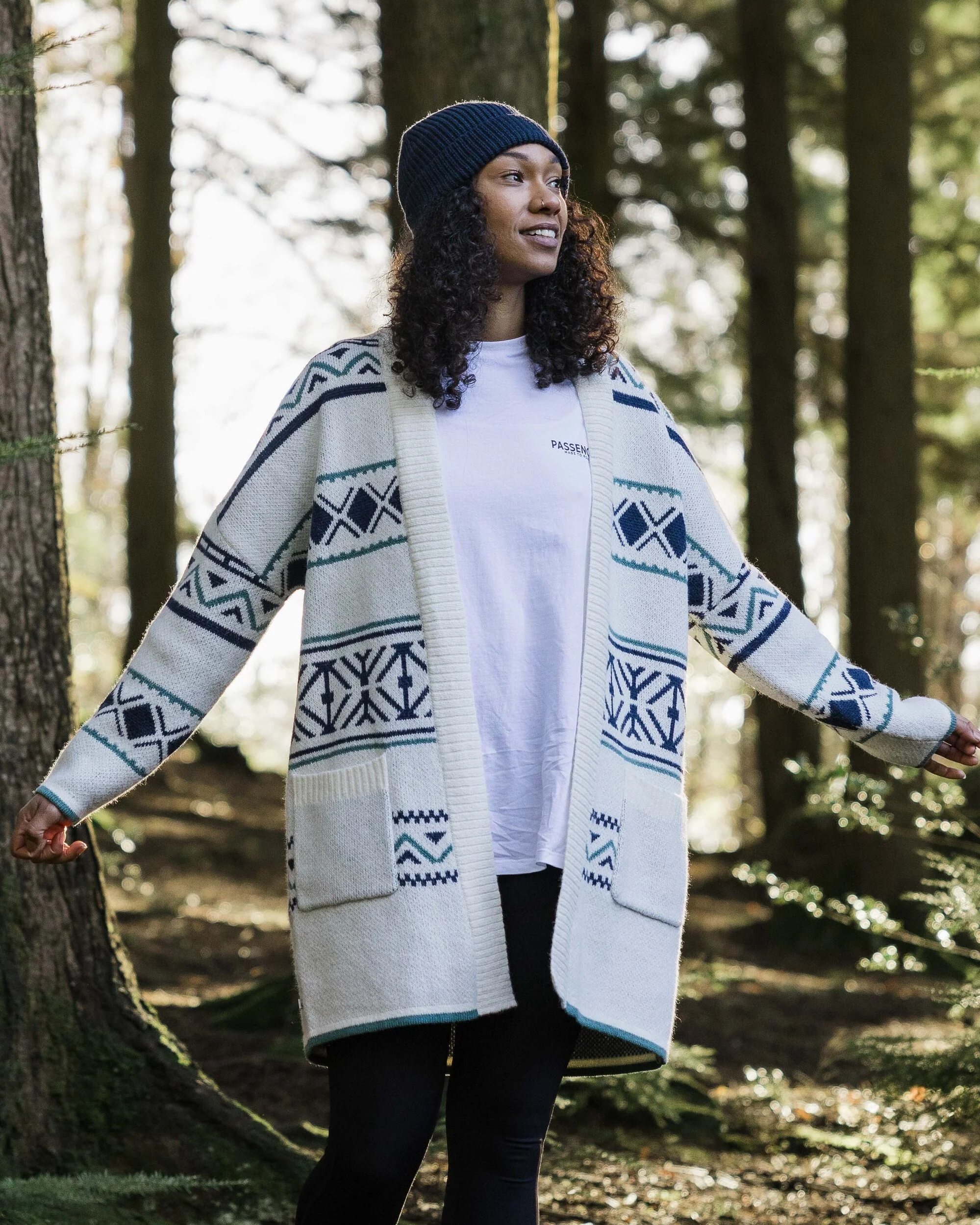 Whimsical Knit Cardigan - Homespun Stripe Off White