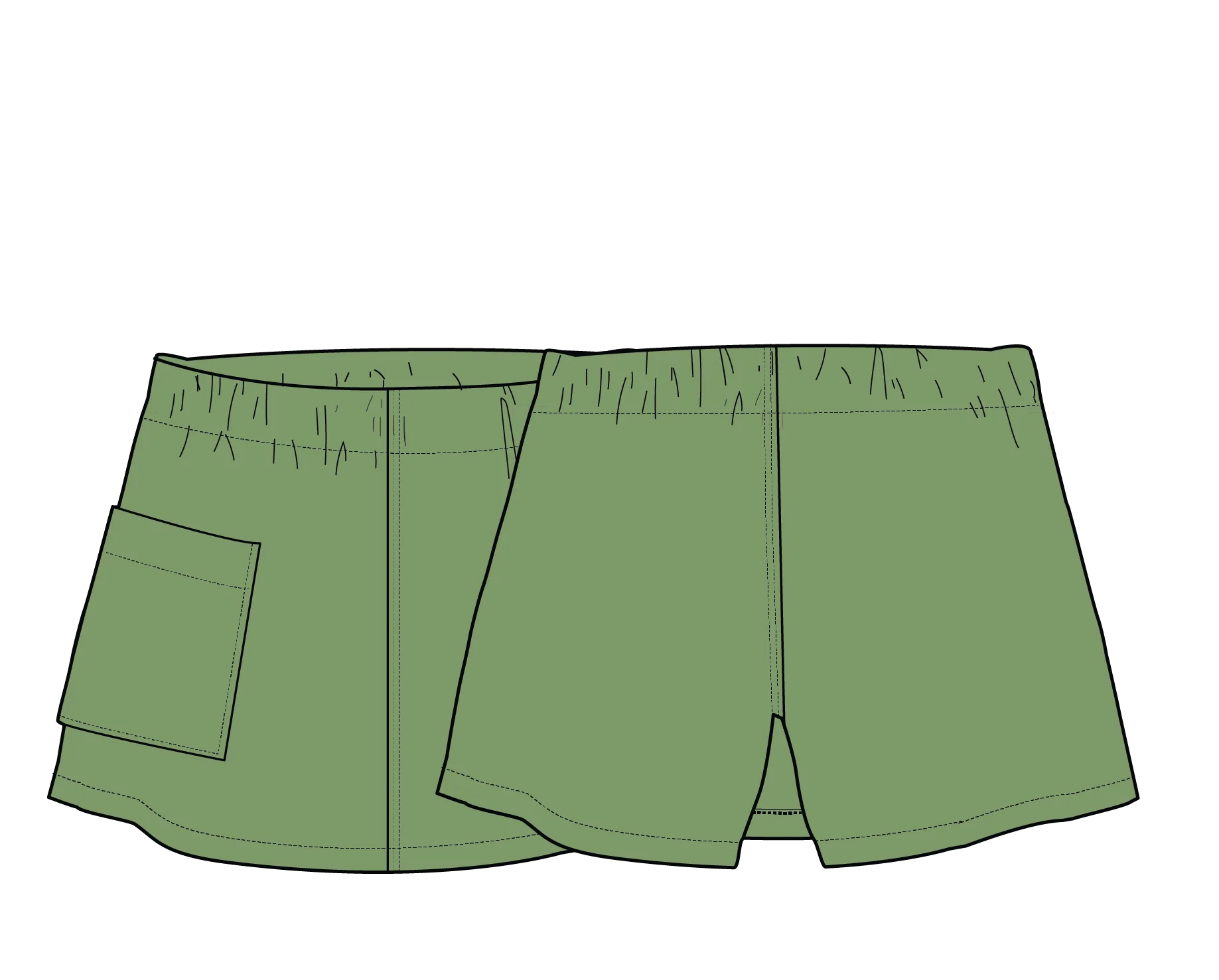 Whirl Lightweight Skort - Stem Green - Image 9