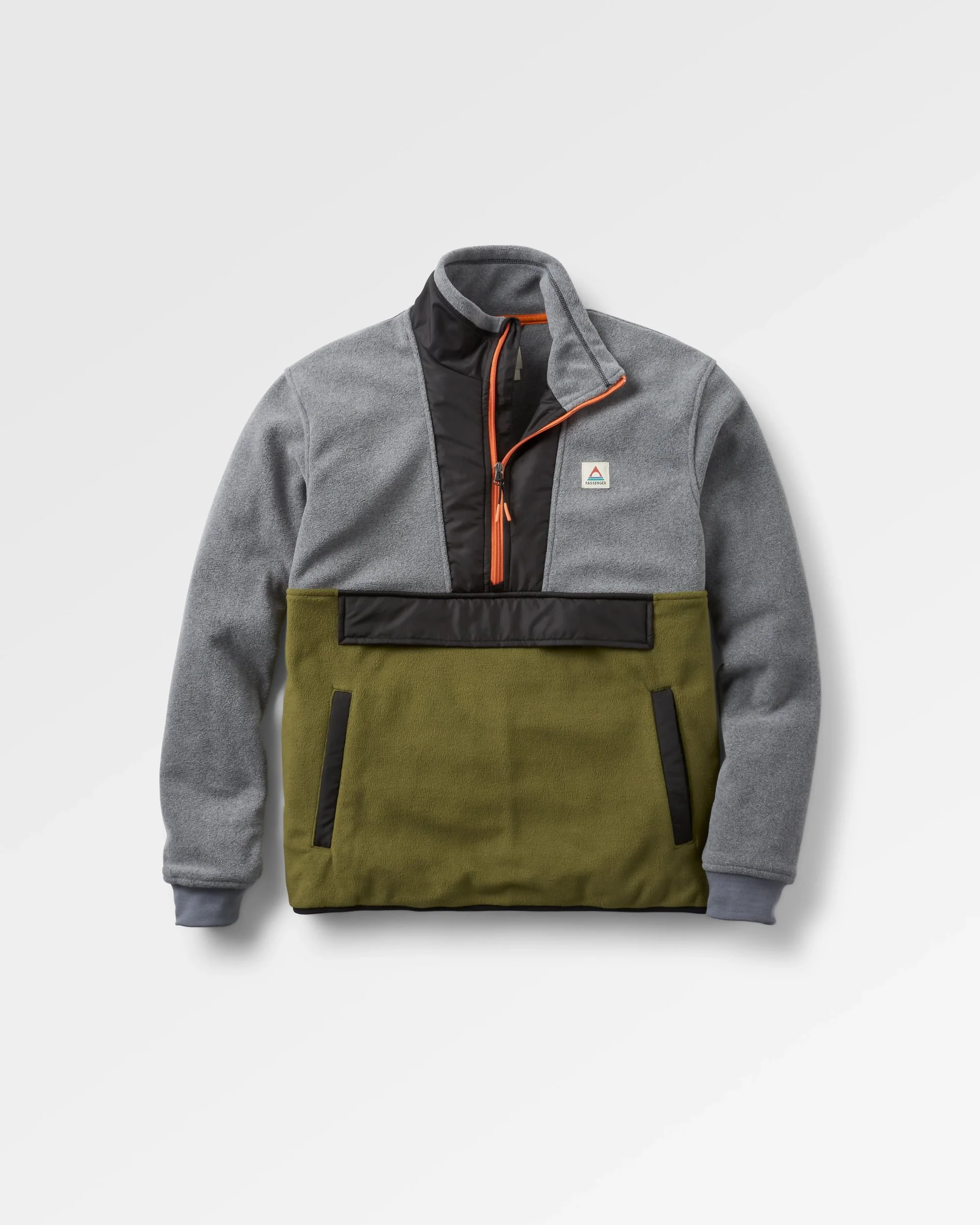 Woodland Hoodless Polar Fleece - Grey Marl/Khaki