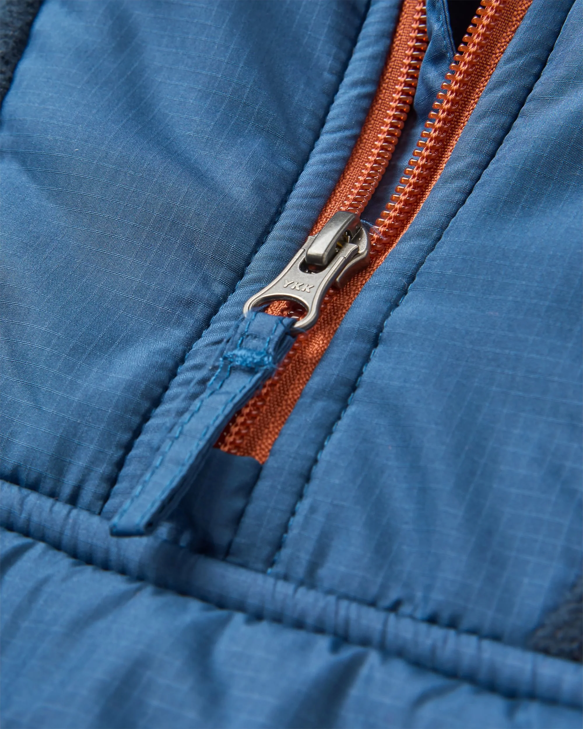 Woodland Hooded 1/2 Zip Polar Fleece - Baked Clay/Deep Navy - Image 3
