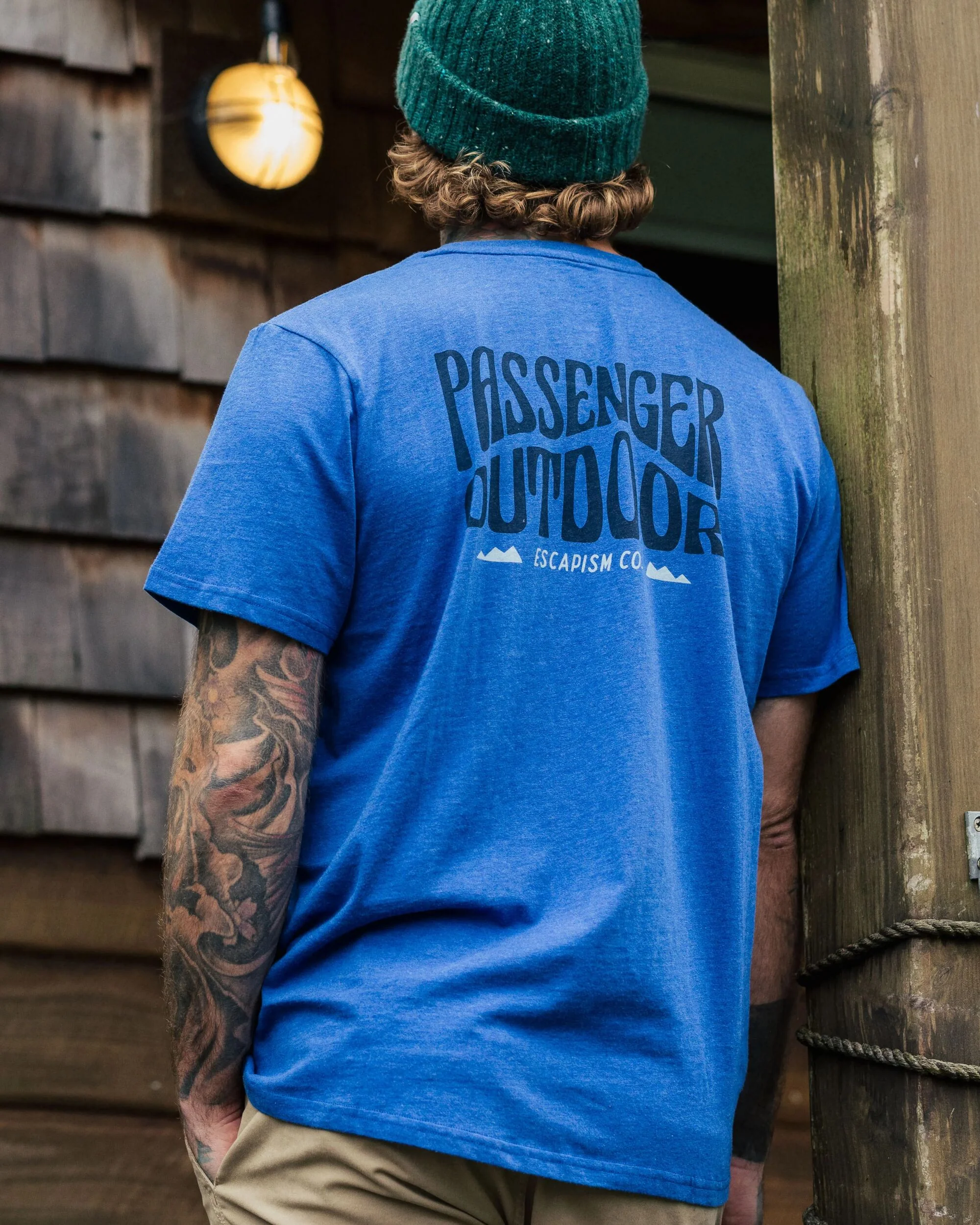 Yuca Organic Cotton T-Shirt - Azure Blue Marl - Image 5