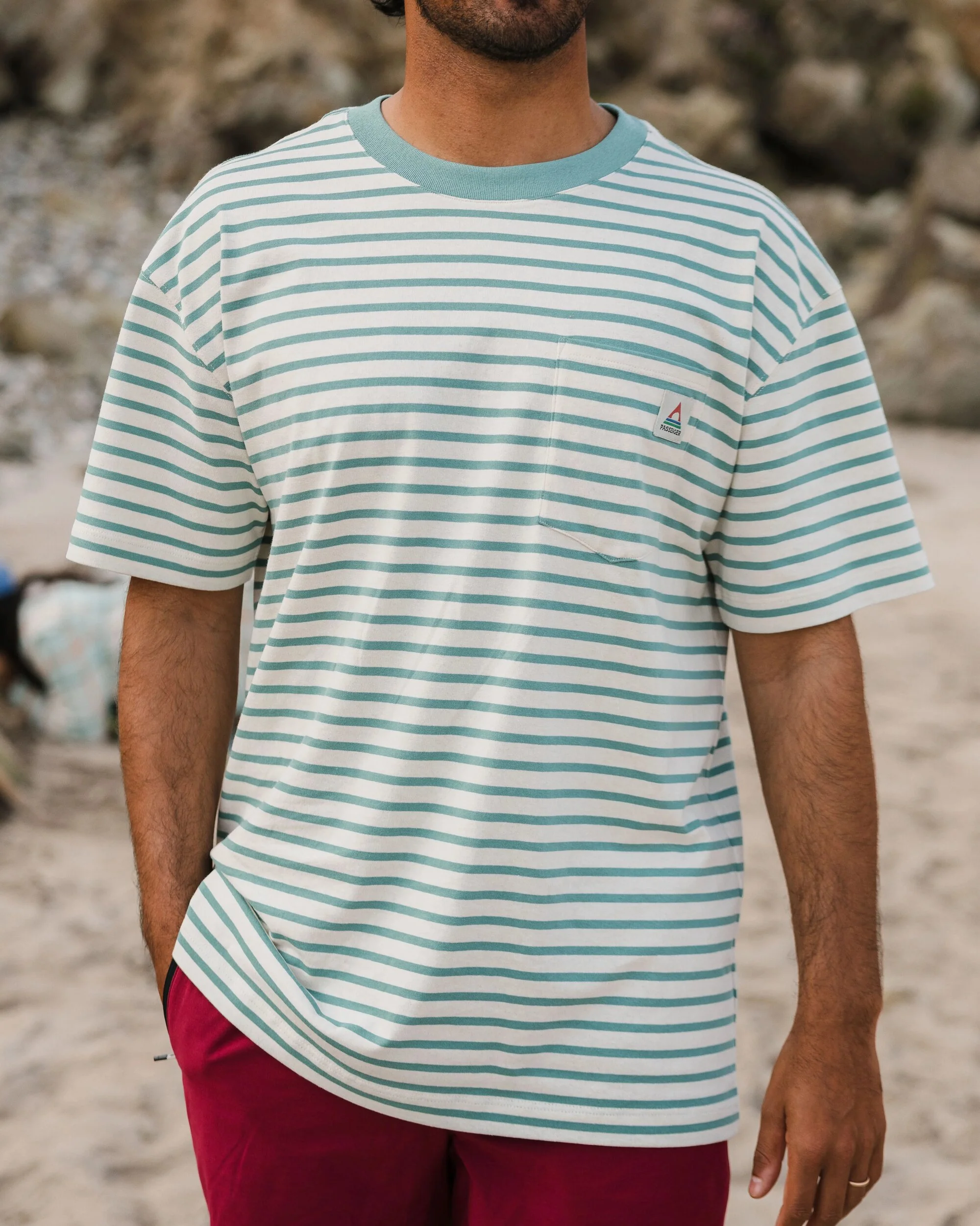 Zen Relaxed Fit T-Shirt - Deep Sea Stripe - Image 2