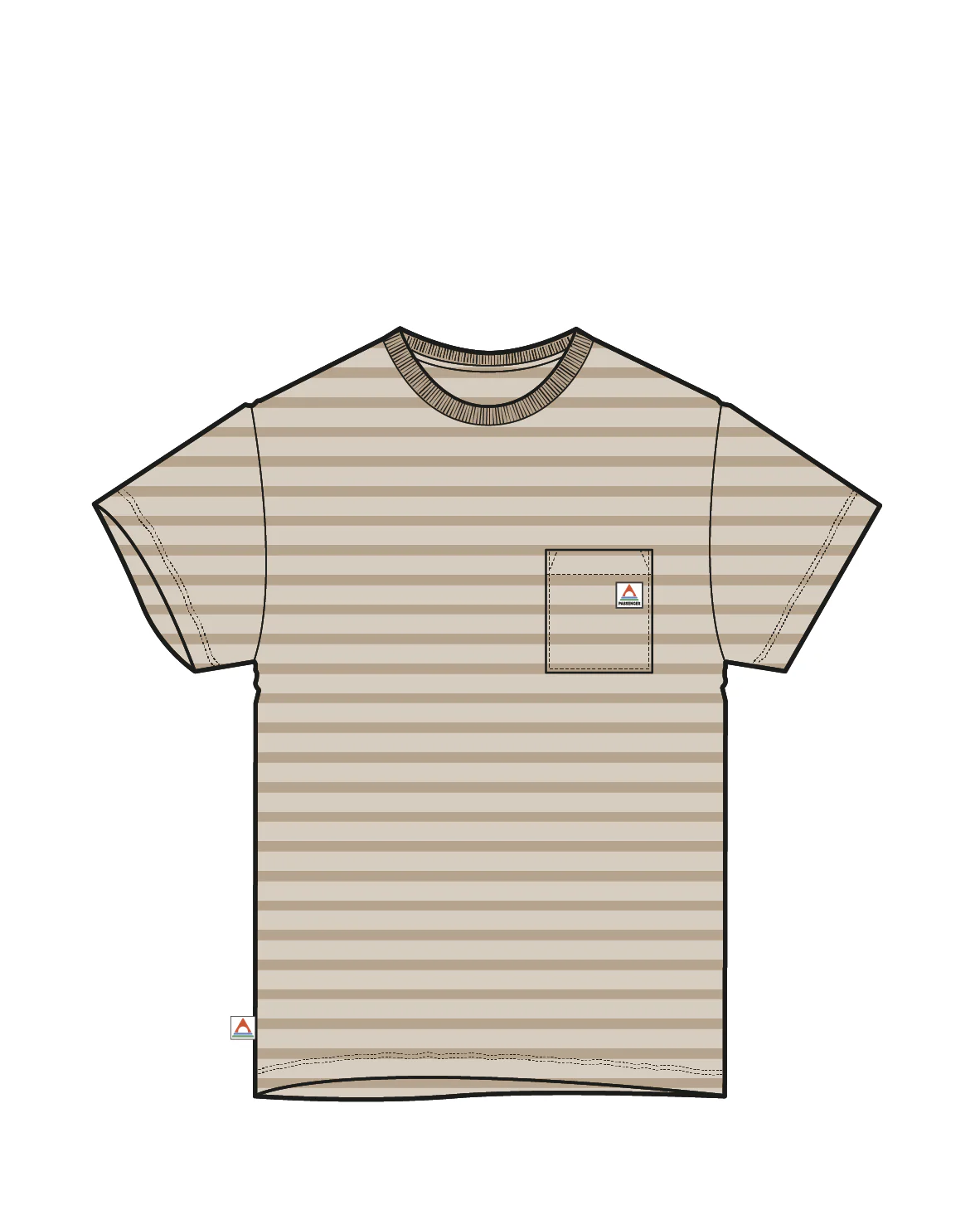 Zen Relaxed Fit T-Shirt - Stone Stripe - Image 11